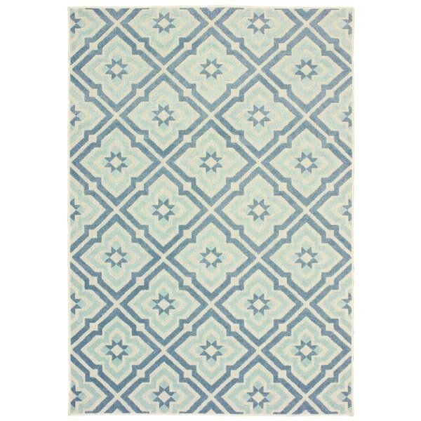7 x 10 ft. 10 in. Barbados Outdoor Area Rug, Blue, Oriental Weavers, Mfr#: B1801H240305ST
